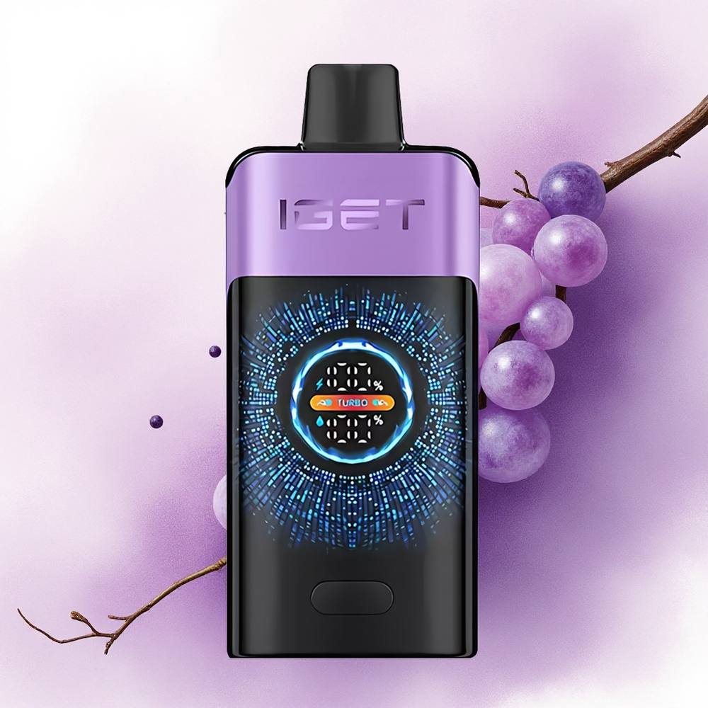 IGET ONE 12000 Puffs Gheață de Struguri cu Baterie 2700 mAh și Ecran Color Curbat Mare