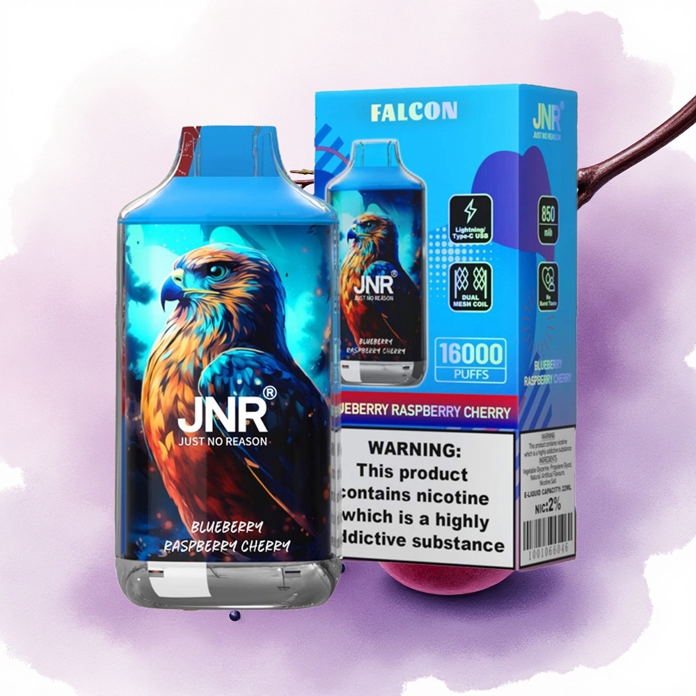 JNR Falcon 16000 Afine Zmeură Cireașă 850mAh 22ml Dual Mesh Coil Nicotină 0 2