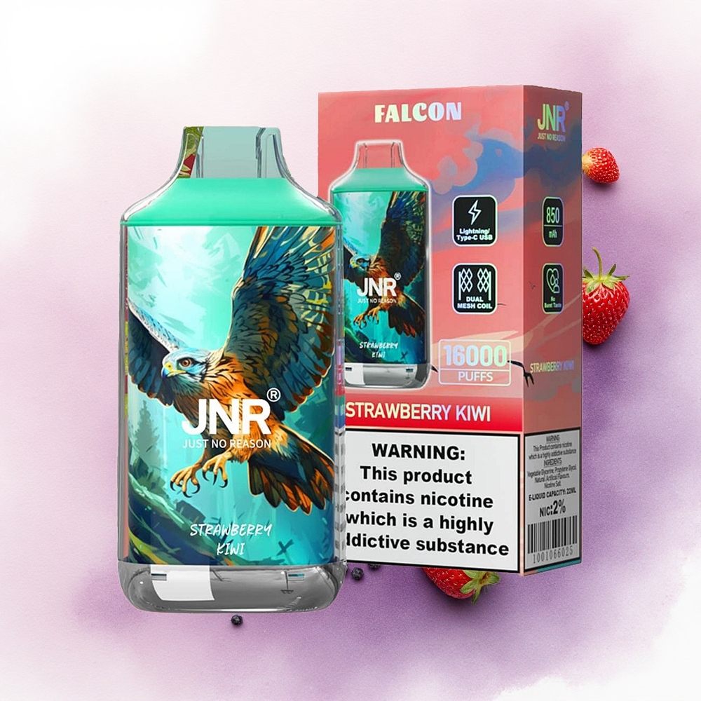 JNR Falcon 16000 Capsuni Kiwi Dual Mesh 22ml 850mAh Nicotină 0 și 2