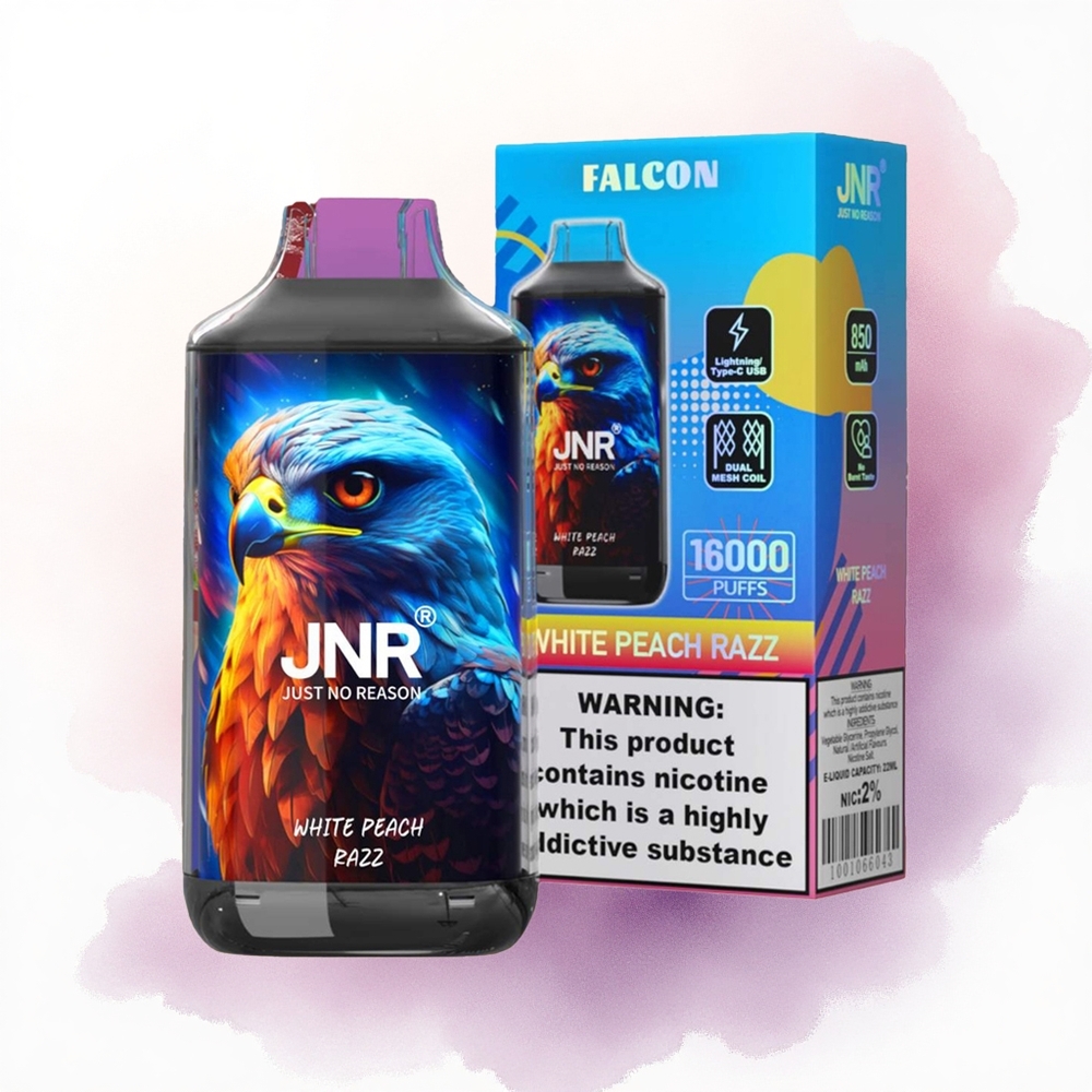 JNR Falcon 16000 Piersică Albă Zmeură cu 22ml și Nicotină 2