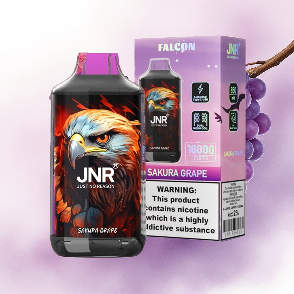 JNR Falcon 16000 Strugure Sakura Dual Mesh Coil 22ml 850mAh Nicotină 0 și 2