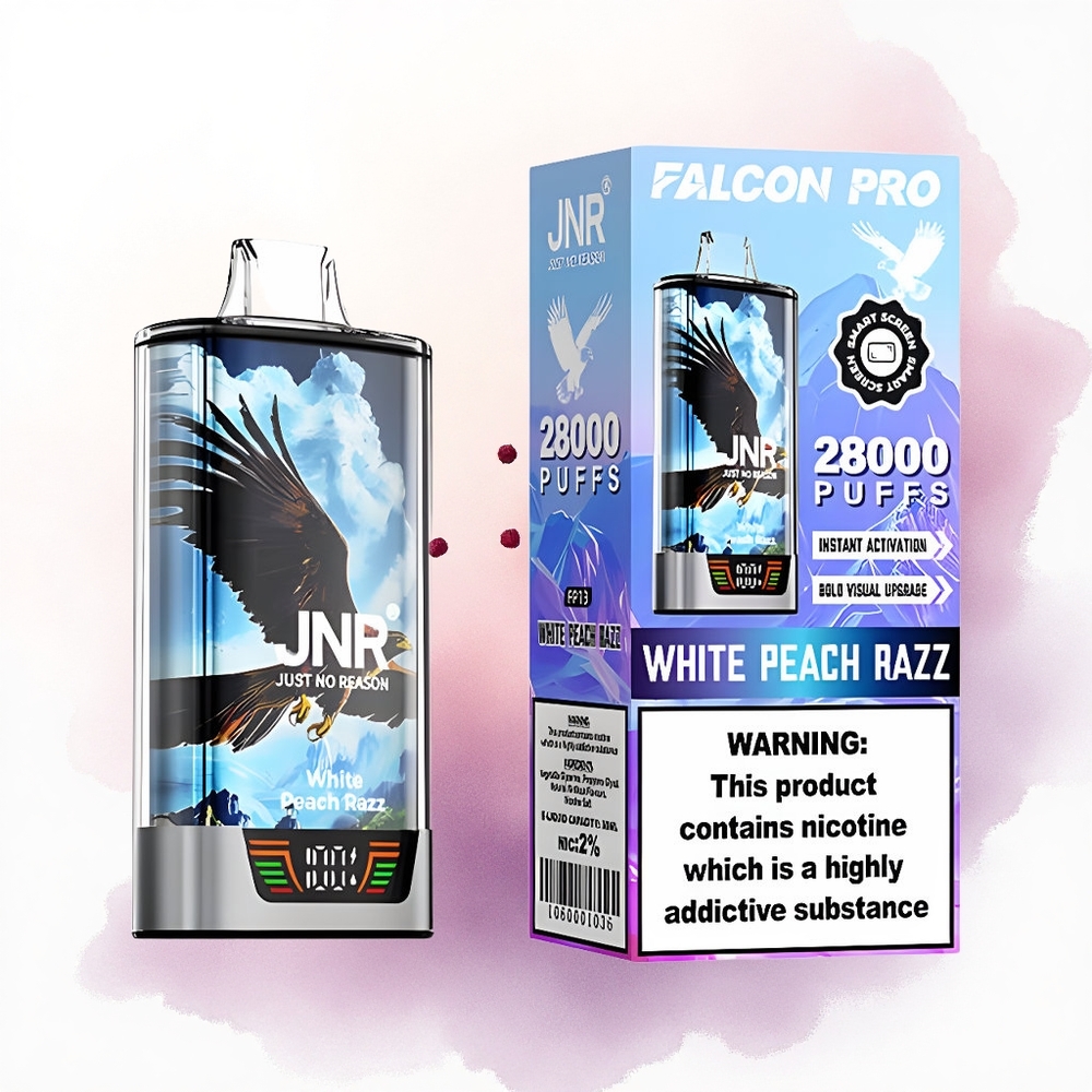 JNR Falcon Pro 28000 Piersică Albă Zmeură cu 950mAh și 5 Nicotină
