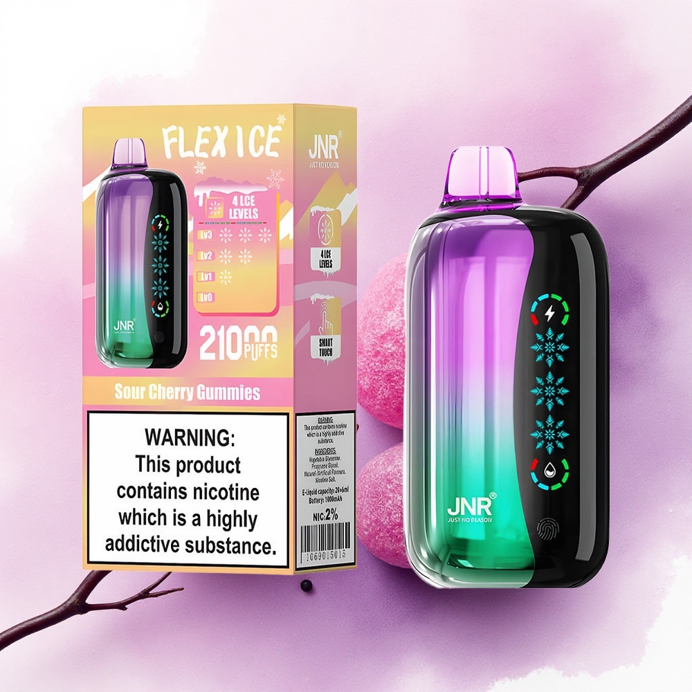 JNR Flex Ice 21000 Bomboane Gumoase cu Vișine Dulci-Acri și Nicotină 5 1000mAh 26ml