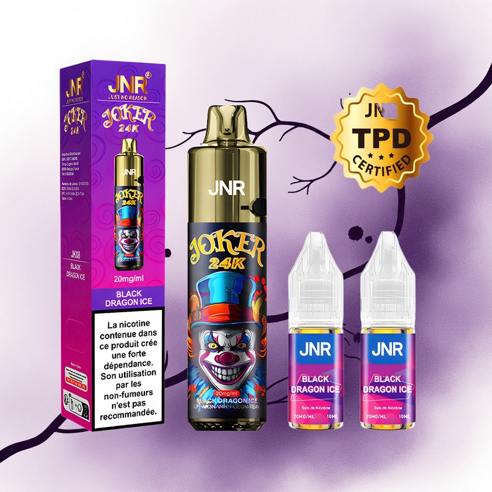 JNR Joker 24K Dragonul Negru Gheață 800mAh 2 Nicotină