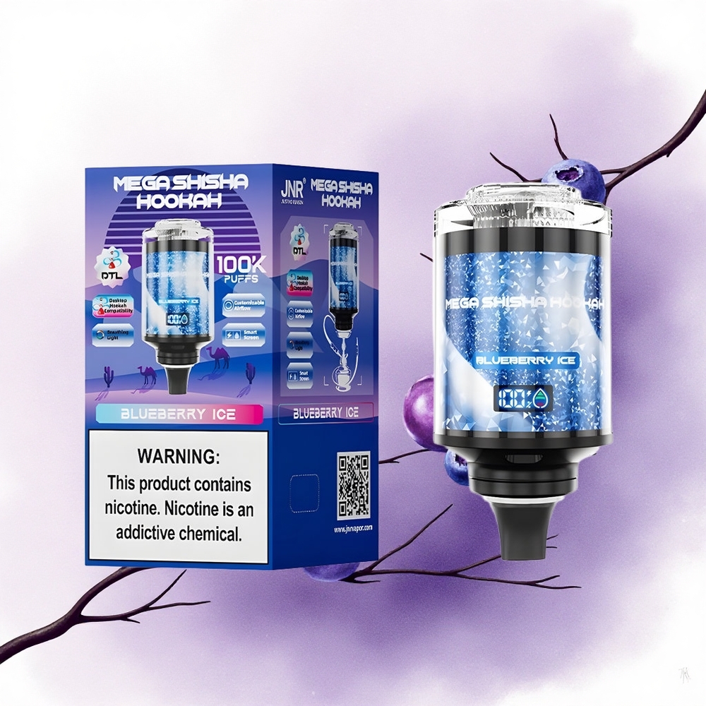JNR Mega Shisha Hookah 100K Afine Înghețate 60ml 2200mAh 2 Nicotină