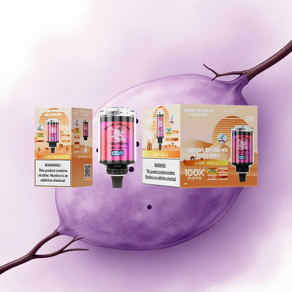 JNR Mega Shisha Hookah 100K Doamna Ucigașă 60ml 2200mAh 2 Nicotină