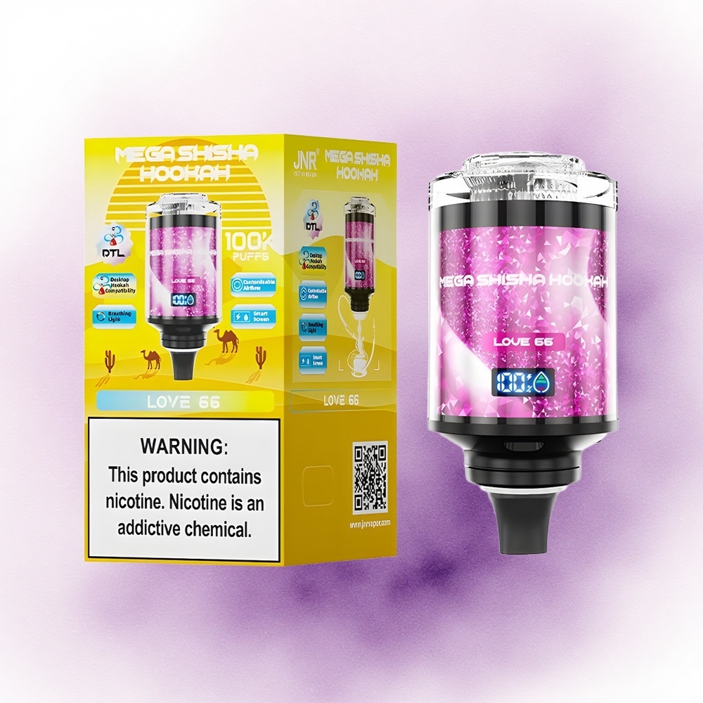 JNR Mega Shisha Hookah 100K Dragoste 66 cu 2200mAh și 2 nicotină