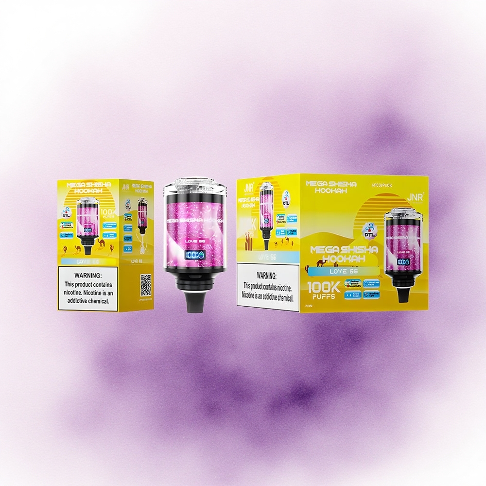 JNR Mega Shisha Hookah 100K Dragoste 66 cu 2200mAh și 2 nicotină