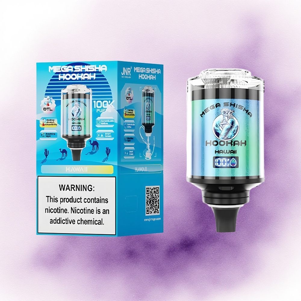 JNR Mega Shisha Hookah 100K Hawaii Românesc cu 2200mAh și 2 nicotină