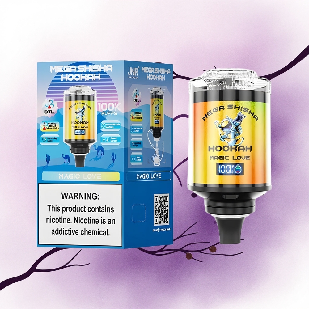 JNR Mega Shisha Hookah 100K Magic Dragoste cu 2200mAh și 2 nicotină
