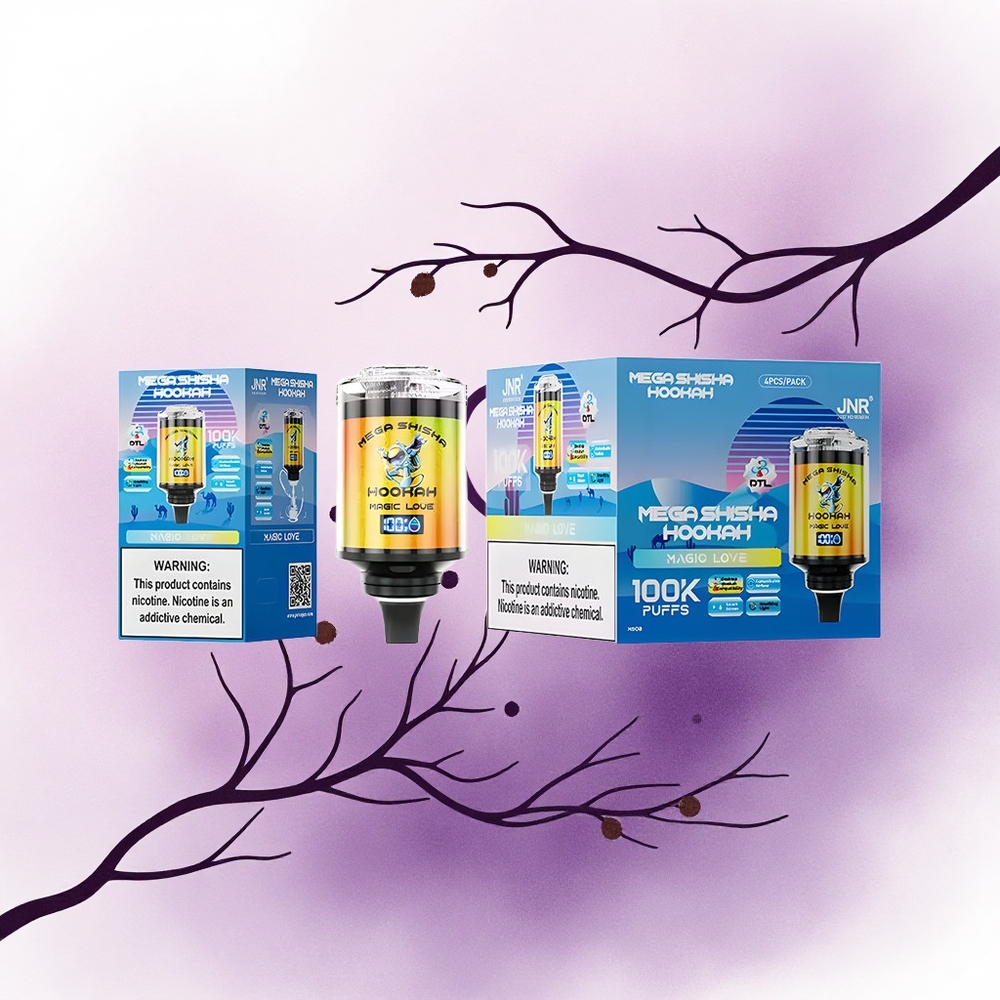 JNR Mega Shisha Hookah 100K Magic Dragoste cu 2200mAh și 2 nicotină