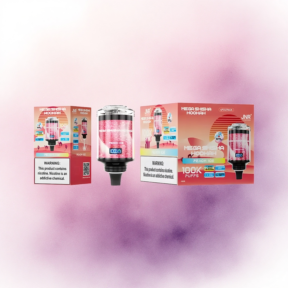 JNR Mega Shisha Hookah 100K Piersică Gheață cu 2200mAh și 2 Nicotină
