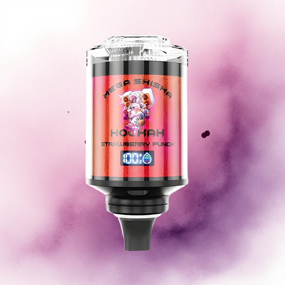 JNR Mega Shisha Hookah 100K Pumn de Căpșuni cu Nicotină 2 și Baterie 2200mAh