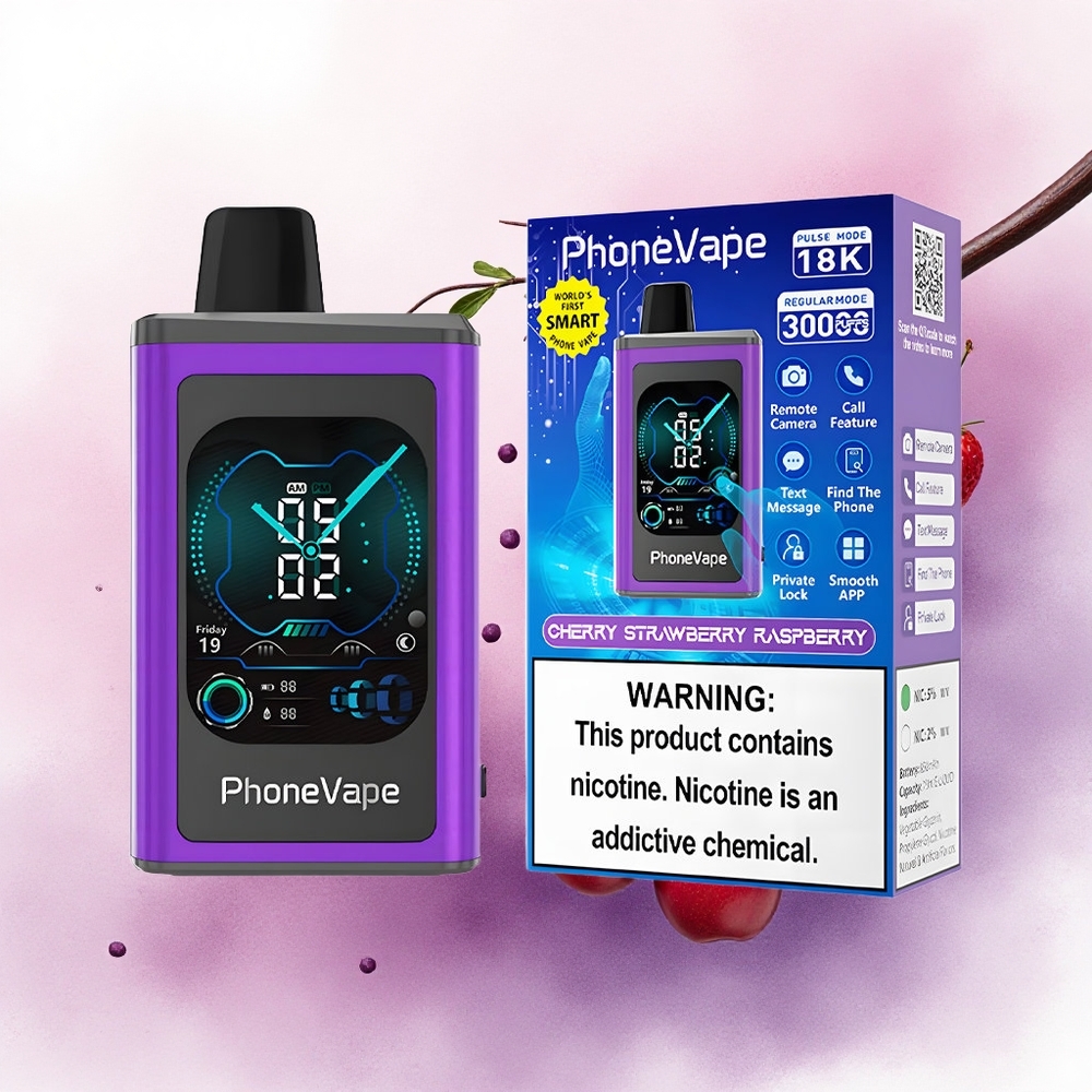 JNR PhoneVape 30000 Cireșă Zmeură Capsă Turbo 850mAh Nicotină 2 5