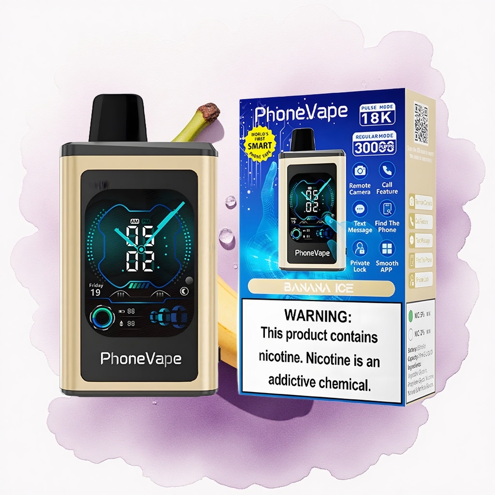 JNR PhoneVape 30000 Gheață de Banană cu 850mAh și Nicotină 25