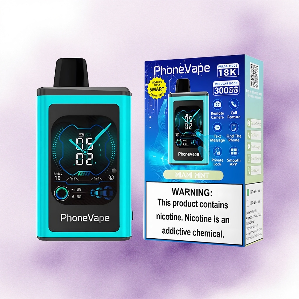 JNR PhoneVape 30000 Miami Mint 850mAh Baterie Reîncărcabilă Tip-C 5 Nicotină