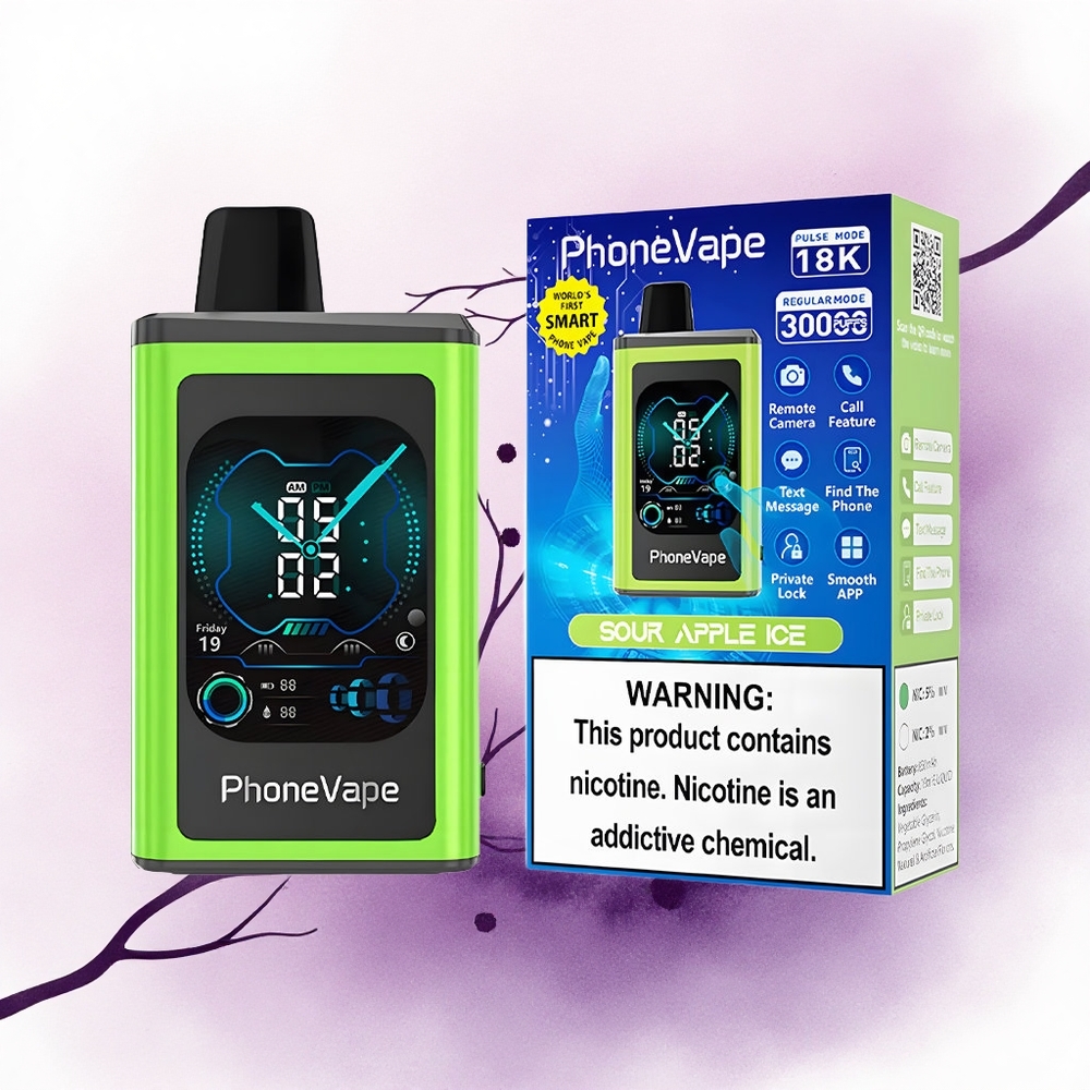 JNR PhoneVape 30000 Măr Acidulat Gheață cu 850mAh și Nicotină 25