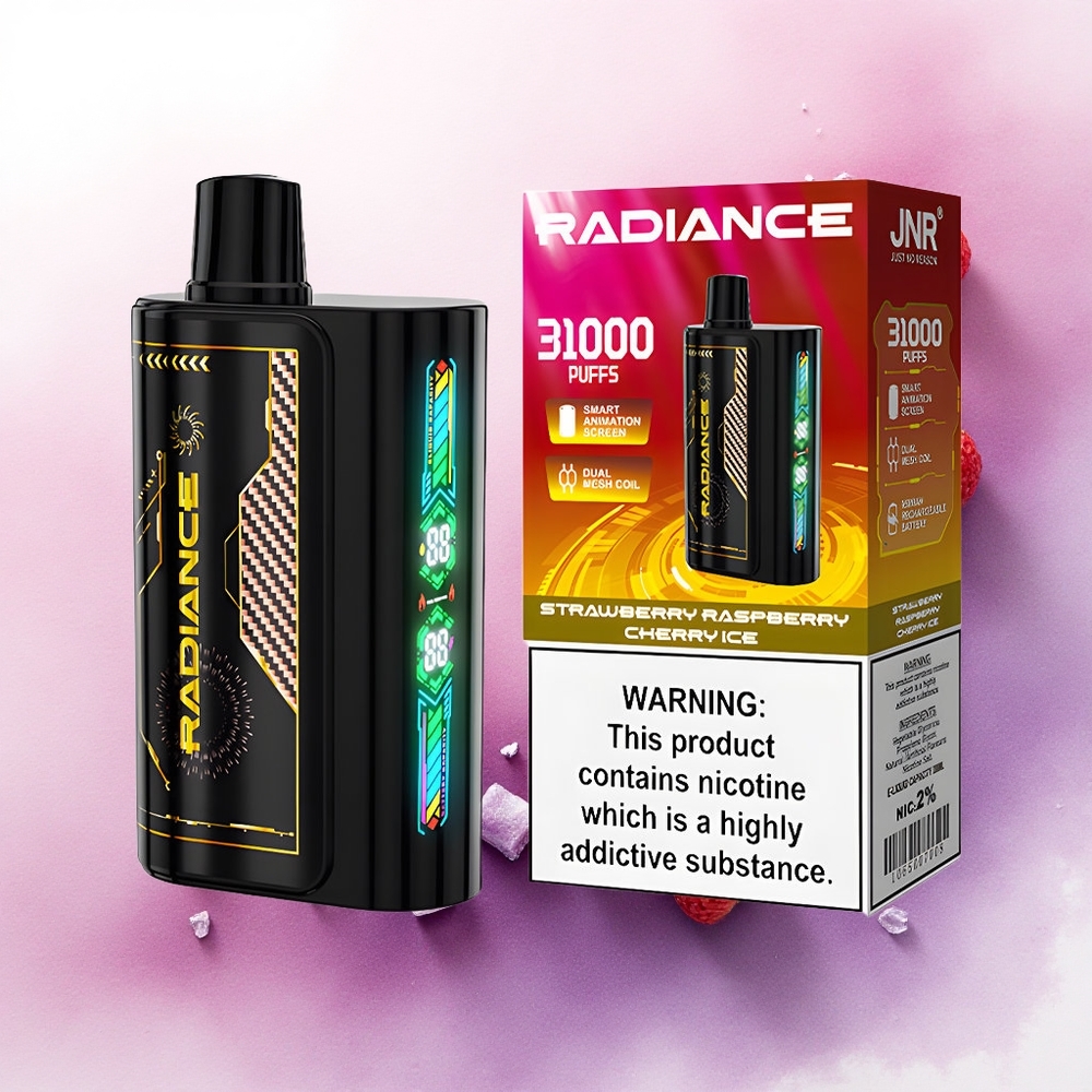 JNR Radiance 31000 Înghețată de Căpșuni Zmeură Cireșă cu 28ml E-lichid și 950 mAh Baterie Reîncărcabilă