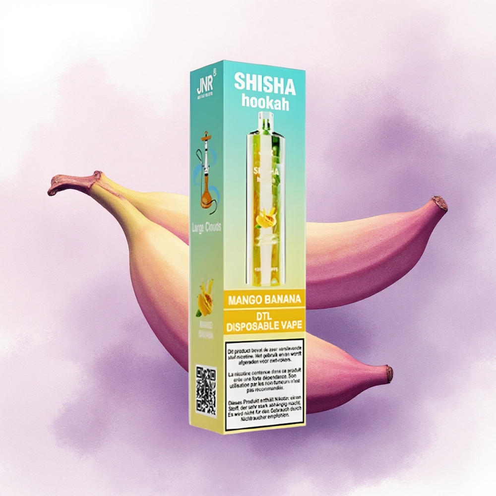 JNR Shisha Hookah 12000 Mango Banana 750mAh 24ml 0 Nicotin