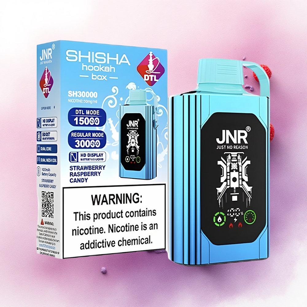 JNR Shisha Hookah Box 20500 Bomboană Căpșuni-Zmeură cu 25ml e-lichid și 1000mAh