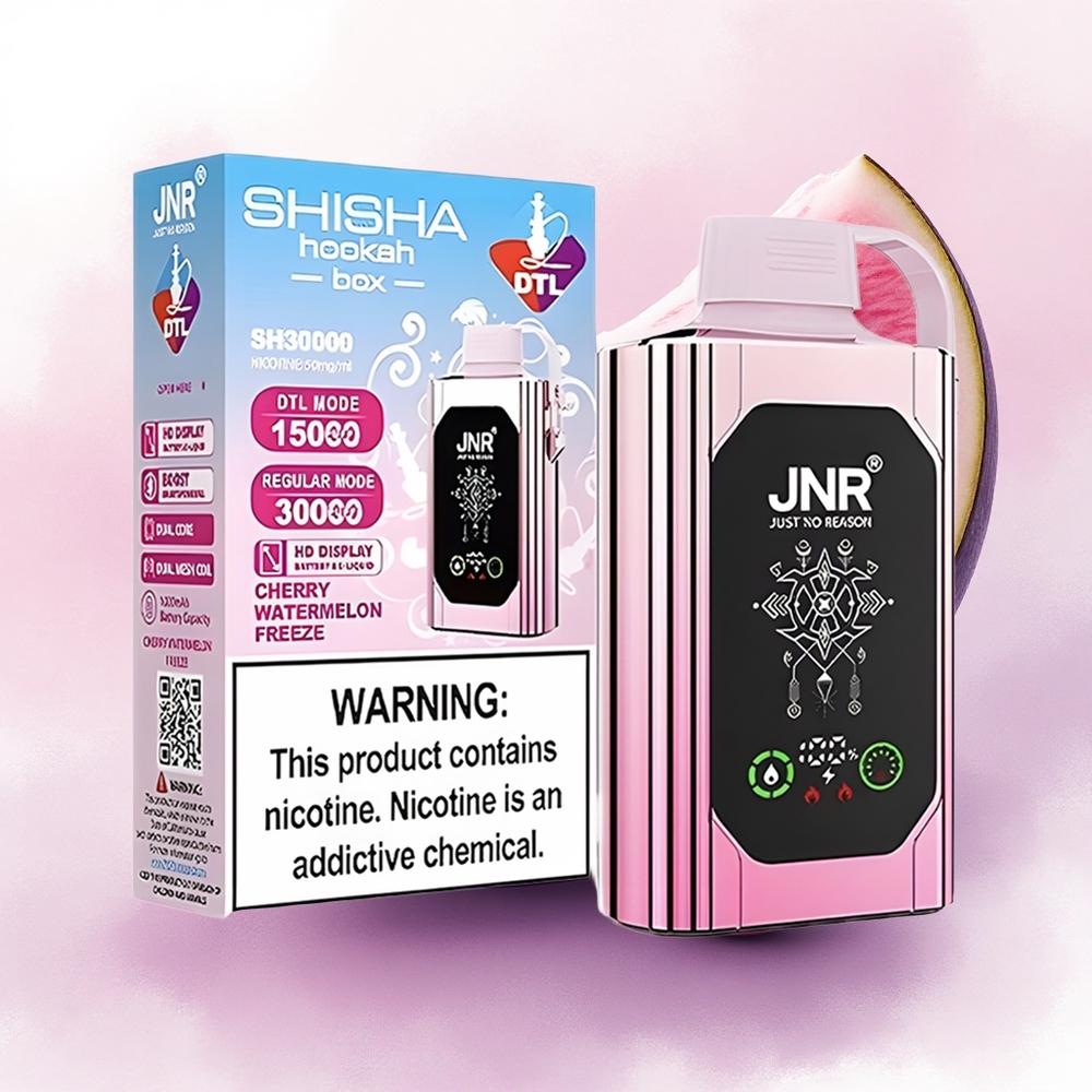 JNR Shisha Hookah Box 20500 Cireșe Pepene Înghețat cu 25ml și Dual Mesh Coil