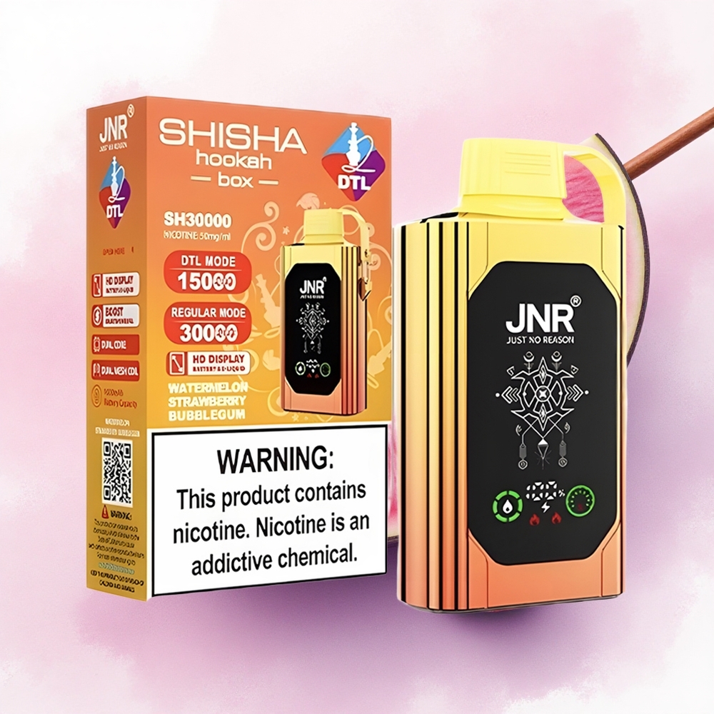 JNR Shisha Hookah Box 20500 Pepene Roșu căpșună gumă cu bule 1000mAh 25ml Dual Mesh Coil Tip-C Nicotină 0 2 5