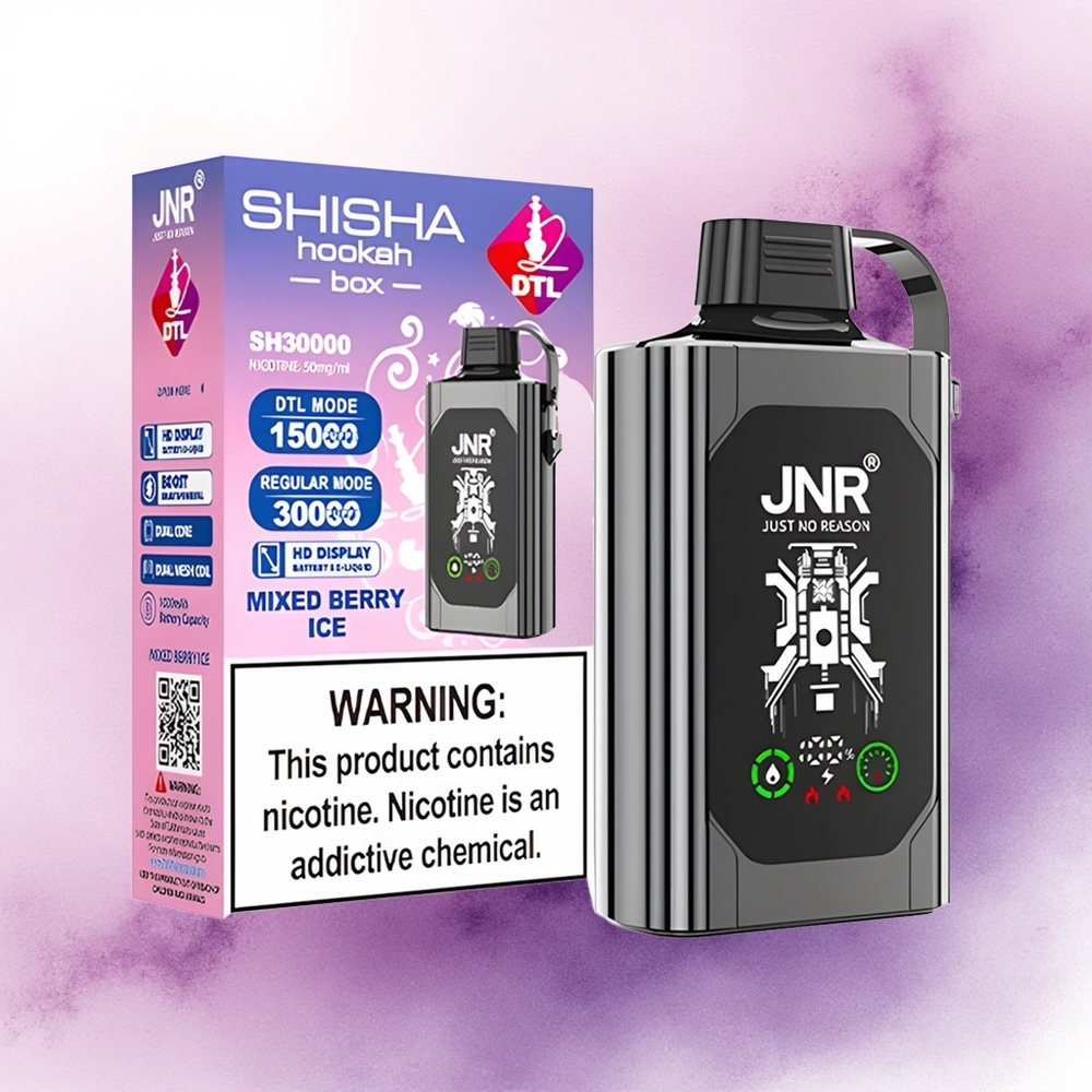 JNR Shisha Hookah Box 20500 Înghețată Mixată cu Fructe de Pădure cu Dual Mesh Coil și 1000mAh