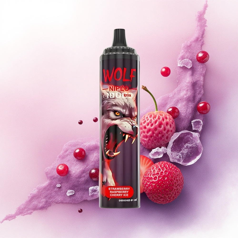 JNR Wolf Niplo 10000 Cireșă Zmeură Căpșuni Ice 650mAh 20ml 5 Nicotină
