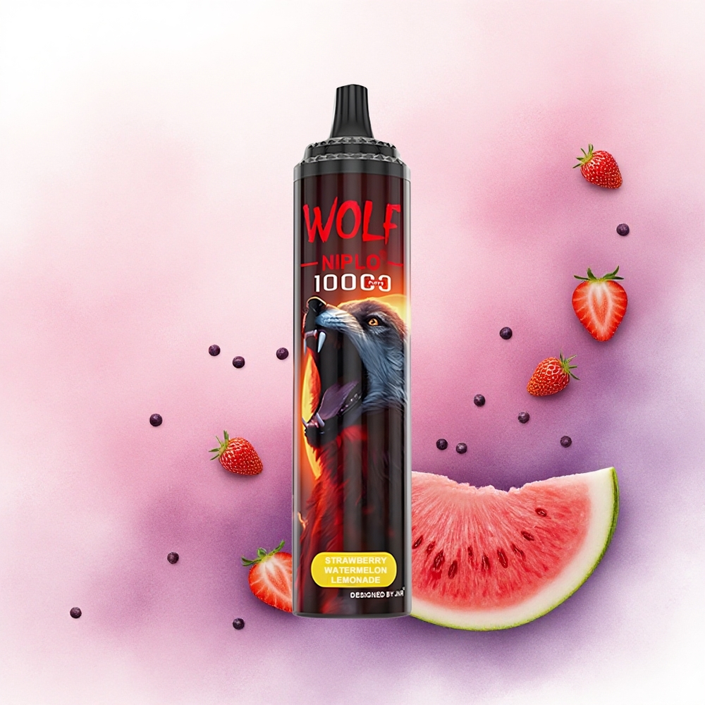 JNR Wolf Niplo 10000 Limonadă de Căpșuni și Pepene Verde cu 5 Nicotină și 650mAh