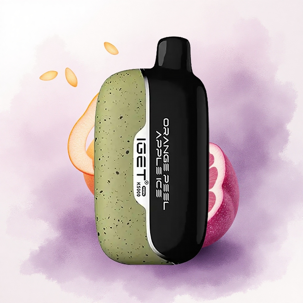 IGET Moon K5000 Puffs Coajă de Portocală Măr Gheață 81.5g Mesh Coil 1.35 Ohm