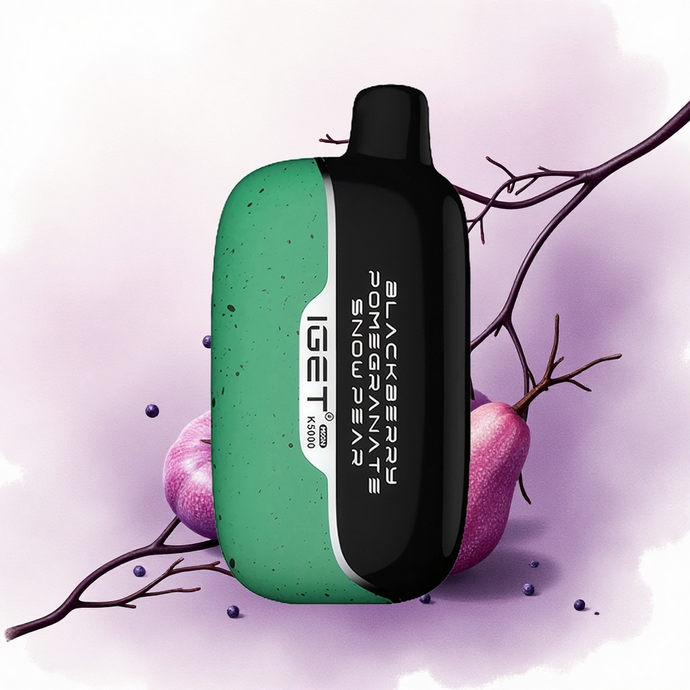 IGET Moon K5000 Puffs Zmeură Neagră Rodie Pară Zăpadă 5000 Pufuri 81.5g PC 1.35 Ohm